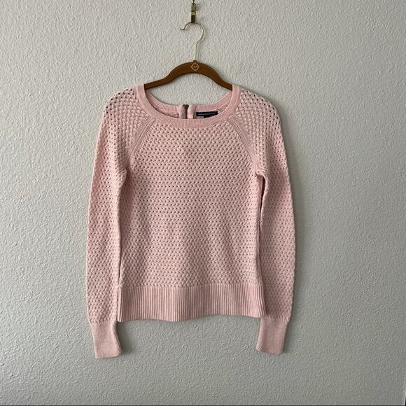 AE Pink Sweater Lightweight Zipper Back Detail Size small Cotton Blend - Picture 2 of 5